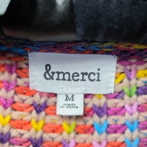 &Merci Knit Long Sleeve Rainbow Sweater Cardigan M - Picture 10 of 12